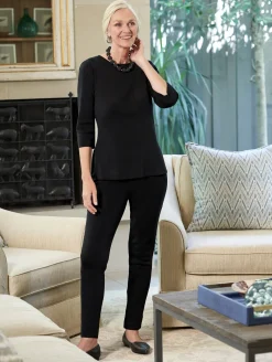 3/4 Sleeve Knit Tunic - Knit Top ||Misook Outlet