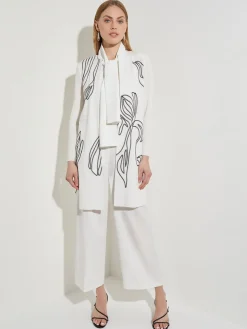 Abstract Embroidery Jewel Neck Jacket|Misook New