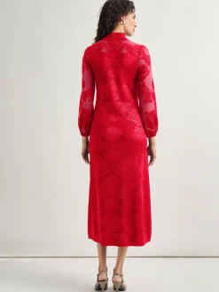 A-Line Jacquard Knit Maxi Dress|Misook Best