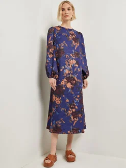 A-Line Printed Woven Maxi Dress|Misook Discount