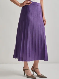 A-Line Tonal Spaced Rib Knit Maxi Skirt|Misook Online