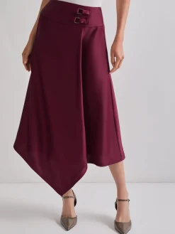 Asymmetrical Crepe de Chine Maxi Skirt|Misook Best
