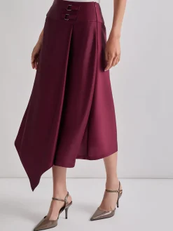 Asymmetrical Crepe de Chine Maxi Skirt|Misook Best