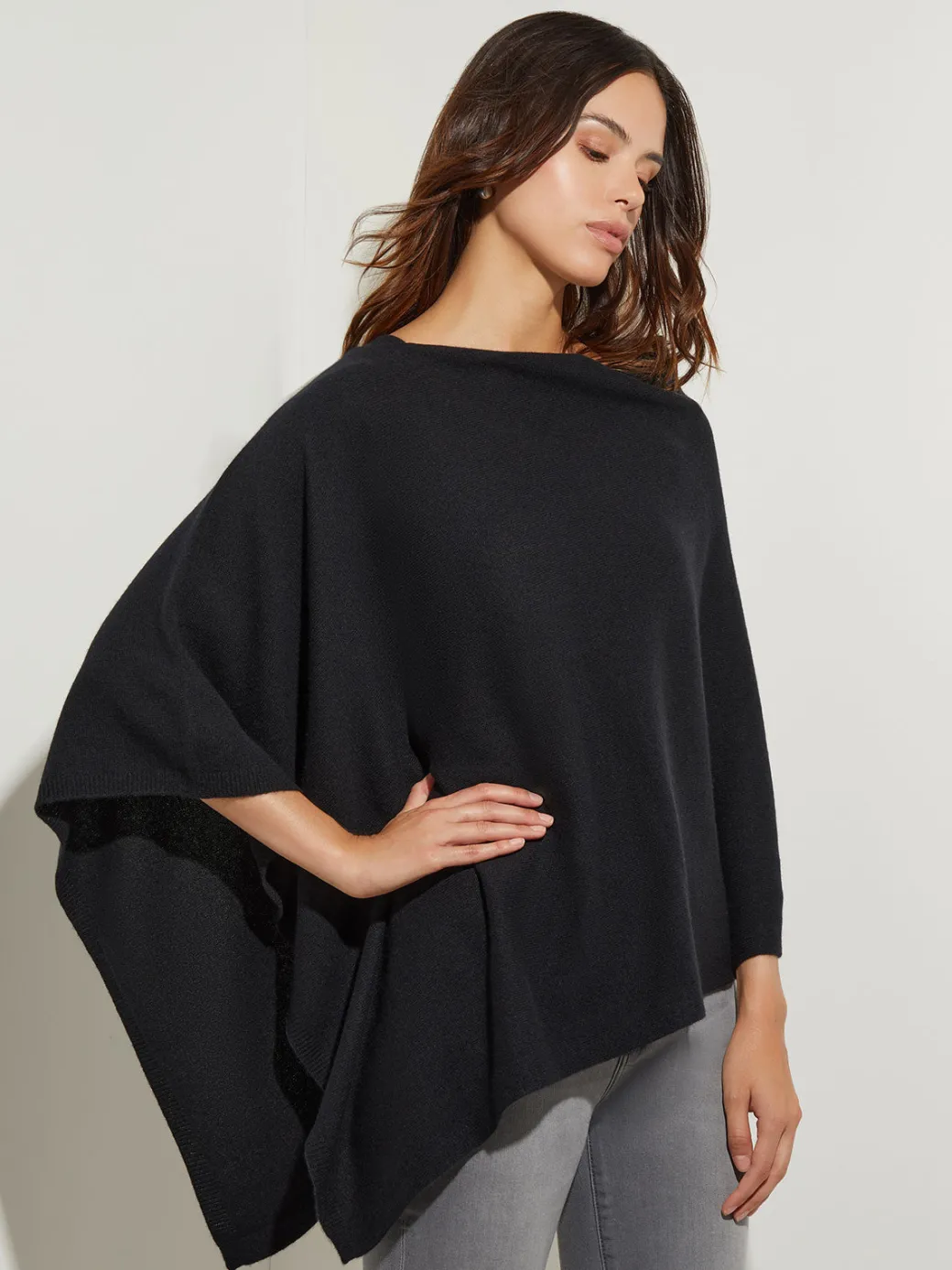 Asymmetrical Poncho - Cashmere Poncho ||Misook Sale