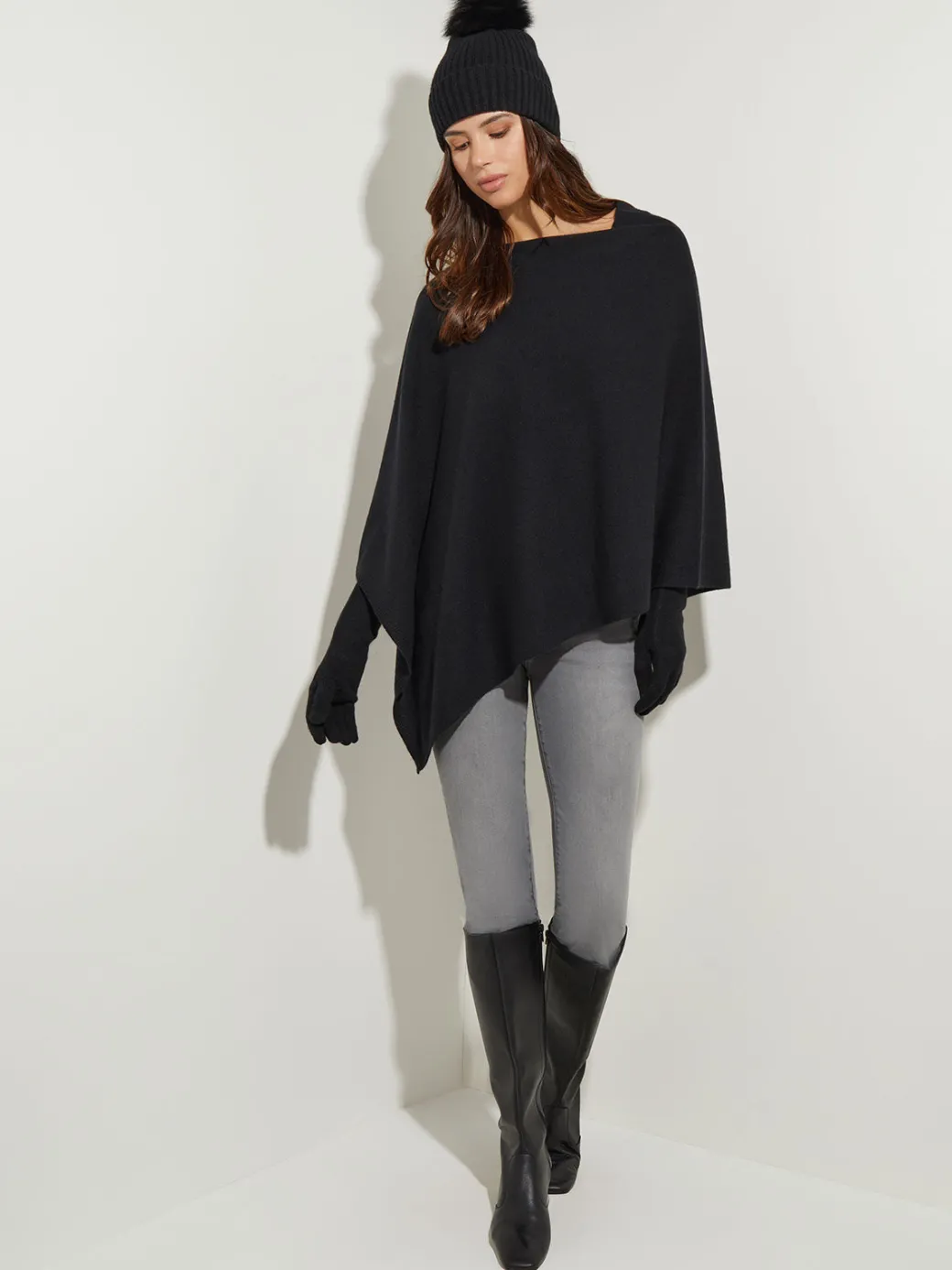 Asymmetrical Poncho - Cashmere Poncho ||Misook Sale