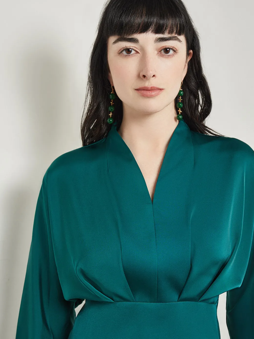Batwing Sleeve Blouse - Crepe De Chine|Misook Fashion