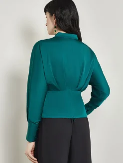 Batwing Sleeve Blouse - Crepe De Chine|Misook Fashion