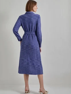 Belted Button Front Tweed Knit Midi Dress|Misook Outlet