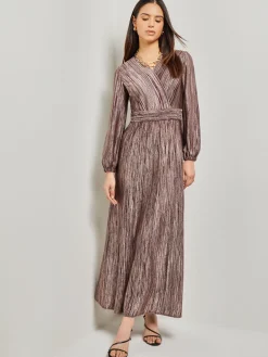 Bishop Sleeve Jacquard Knit Maxi Dress|Misook Best