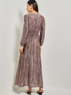Bishop Sleeve Jacquard Knit Maxi Dress|Misook Best