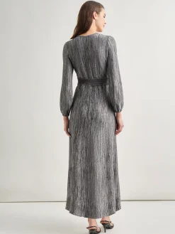 Bishop Sleeve Jacquard Knit Maxi Dress|Misook Fashion
