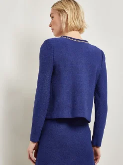 Braided Trim Boucle Knit Jacket|Misook Sale