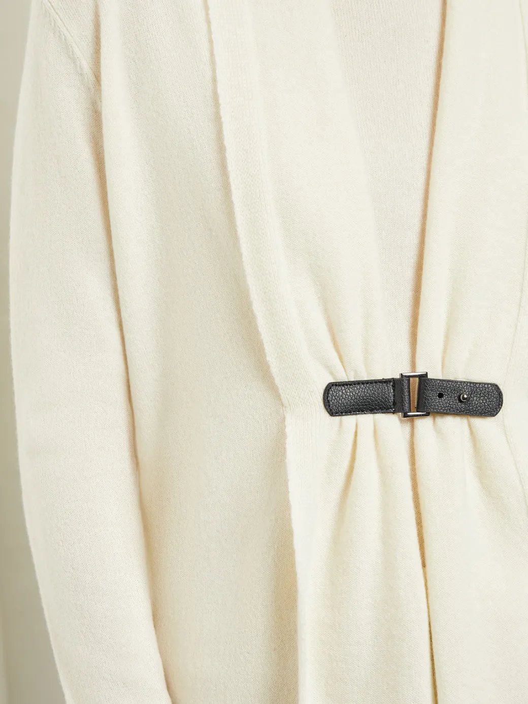 Buckle Detail Shawl Collar Cashmere Cardigan|Misook Clearance