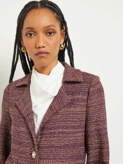 Button Front Duster - Belted Tweed Knit|Misook Outlet