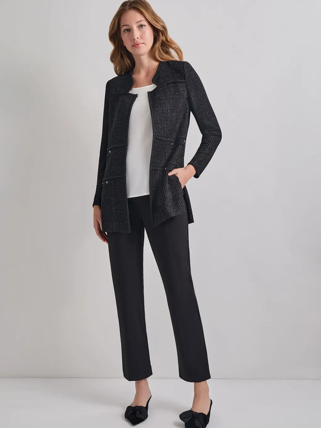 Cable Trim Jacket|Misook Hot