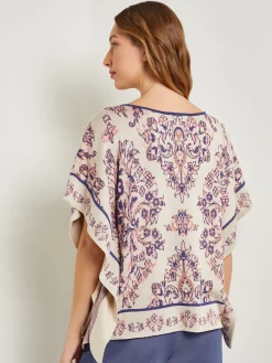 Cape Sleeve Tunic - Soft Jacquard Knit|Misook Outlet