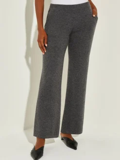 Cashmere Pants - Grey Wide Leg Pants ||Misook New