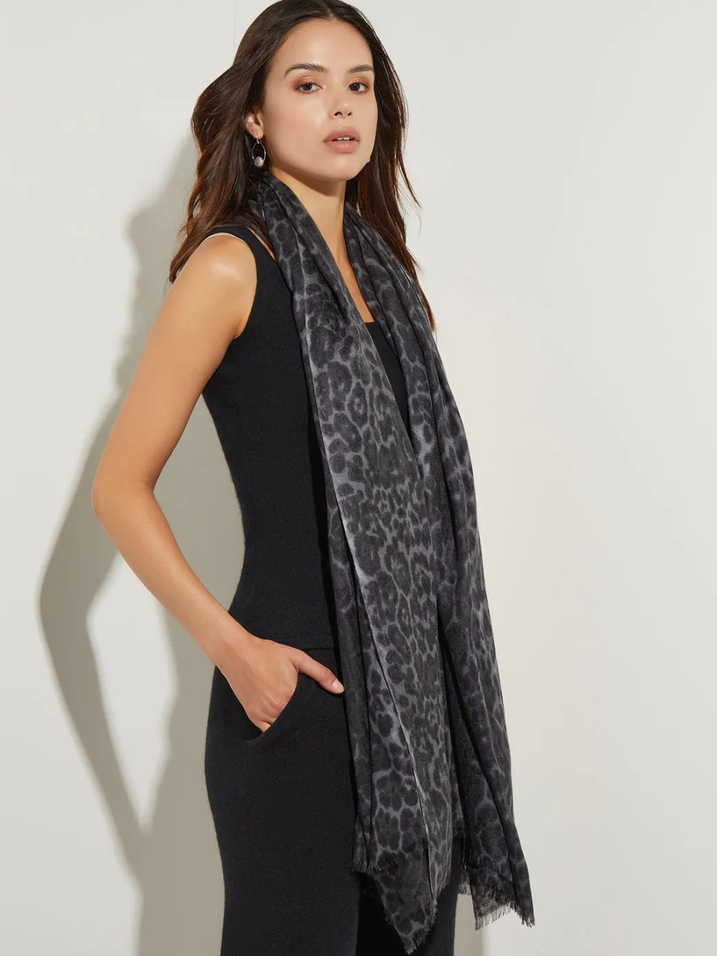 Cashmere Scarf - Leopard Print Scarf ||Misook Discount