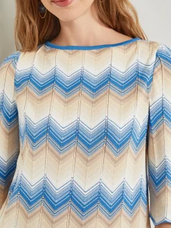 Chevron Hem Tunic - Intarsia Soft Knit|Misook Online