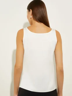 Classic Crepe de Chine Tank Top,|Misook Hot