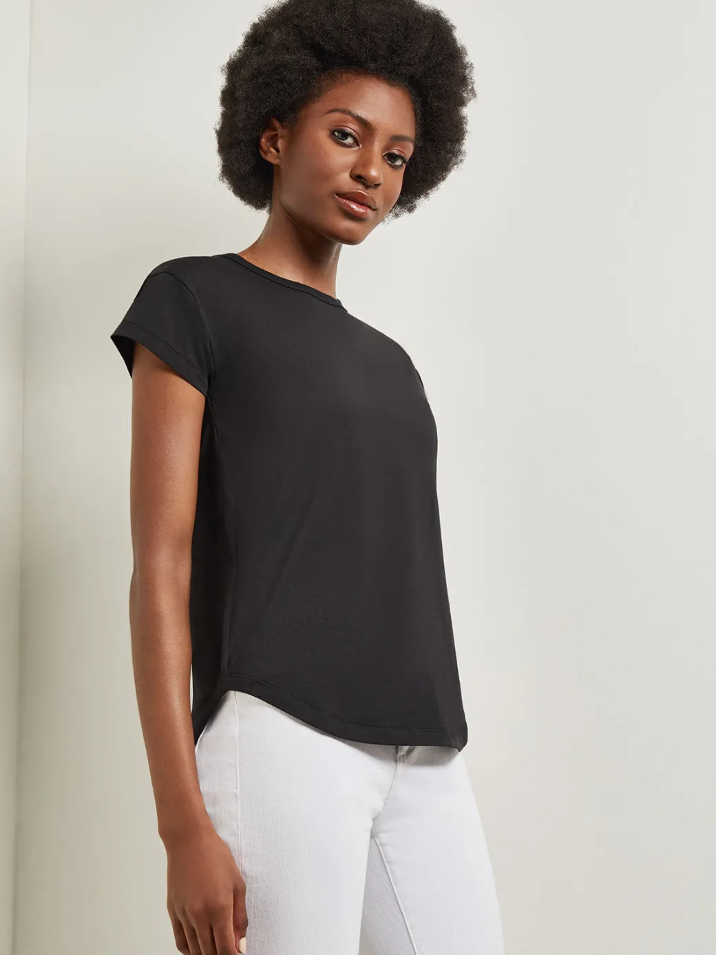 Classic Short Sleeve Jersey Knit Top|Misook Fashion