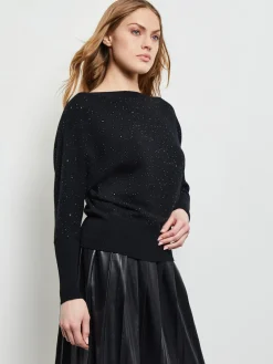 Dolman Sequin Cashmere Sweater|Misook Outlet