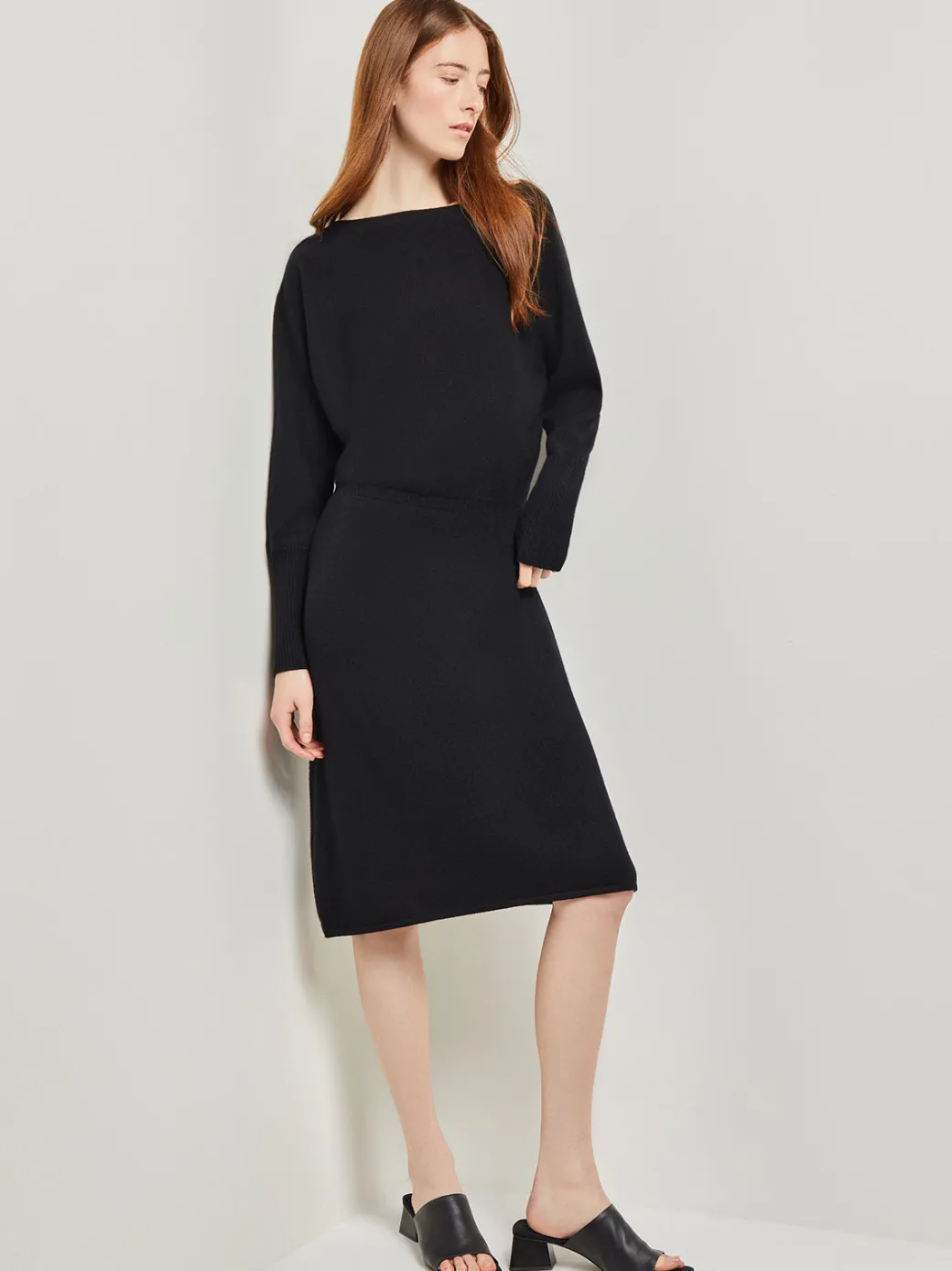 Dolman Sleeve Cashmere Dress|Misook Online