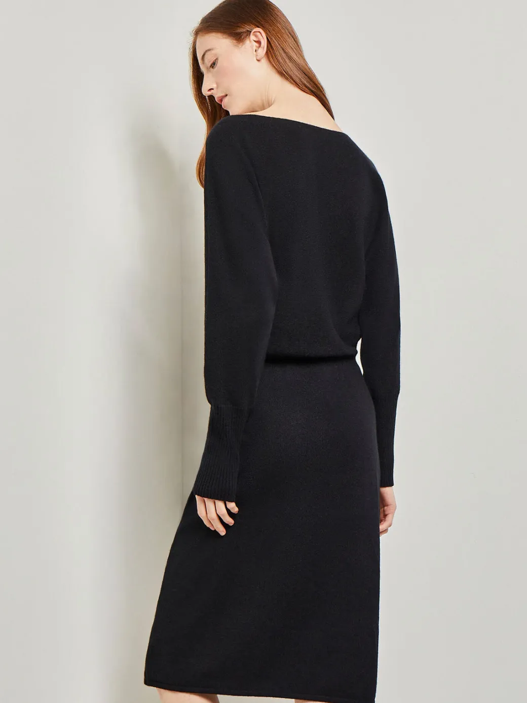 Dolman Sleeve Cashmere Dress|Misook Online