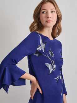 Embroidered Floral Knit Blouse|Misook Best