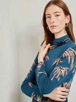 Gold & Black Resin Doorknocker Earrings|Misook Best