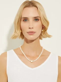 Handmade Gold Nugget Freshwater Pearl Necklace|Misook Online