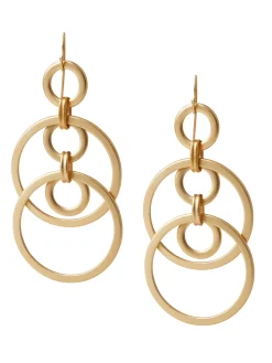 Handmade Matte Gold Dual Layer Multi Hoop Earring|Misook Best