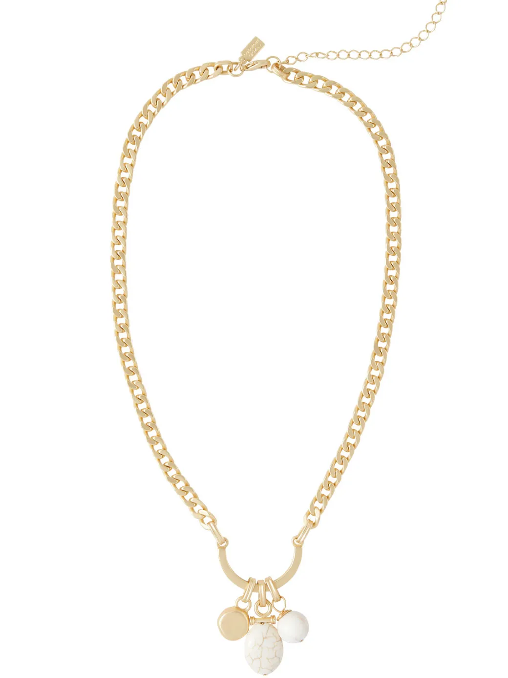 Handmade White Magnesite Pendant Chain Necklace|Misook Fashion