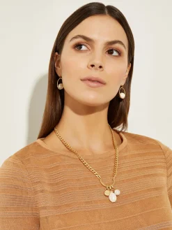 Handmade White Magnesite Pendant Chain Necklace|Misook Fashion