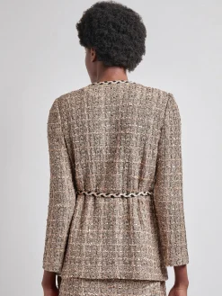 Heritage Fit Braid Trim Tweed Knit Jacket|Misook New