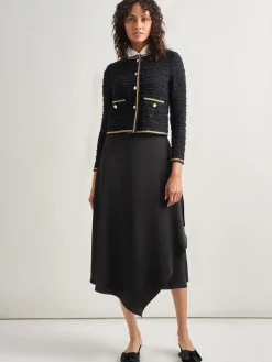 Heritage Fit Double Chain Trim Eyelash Knit Jacket|Misook Online