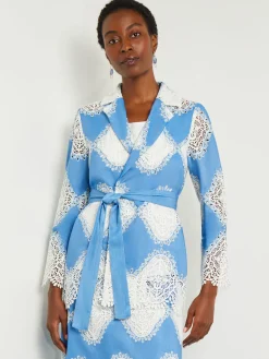 Heritage Fit Jacket - Lace Inset Novelty Woven|Misook Hot