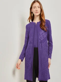 Heritage Fit Jewel Neck Jacquard Knit Jacket|Misook Discount