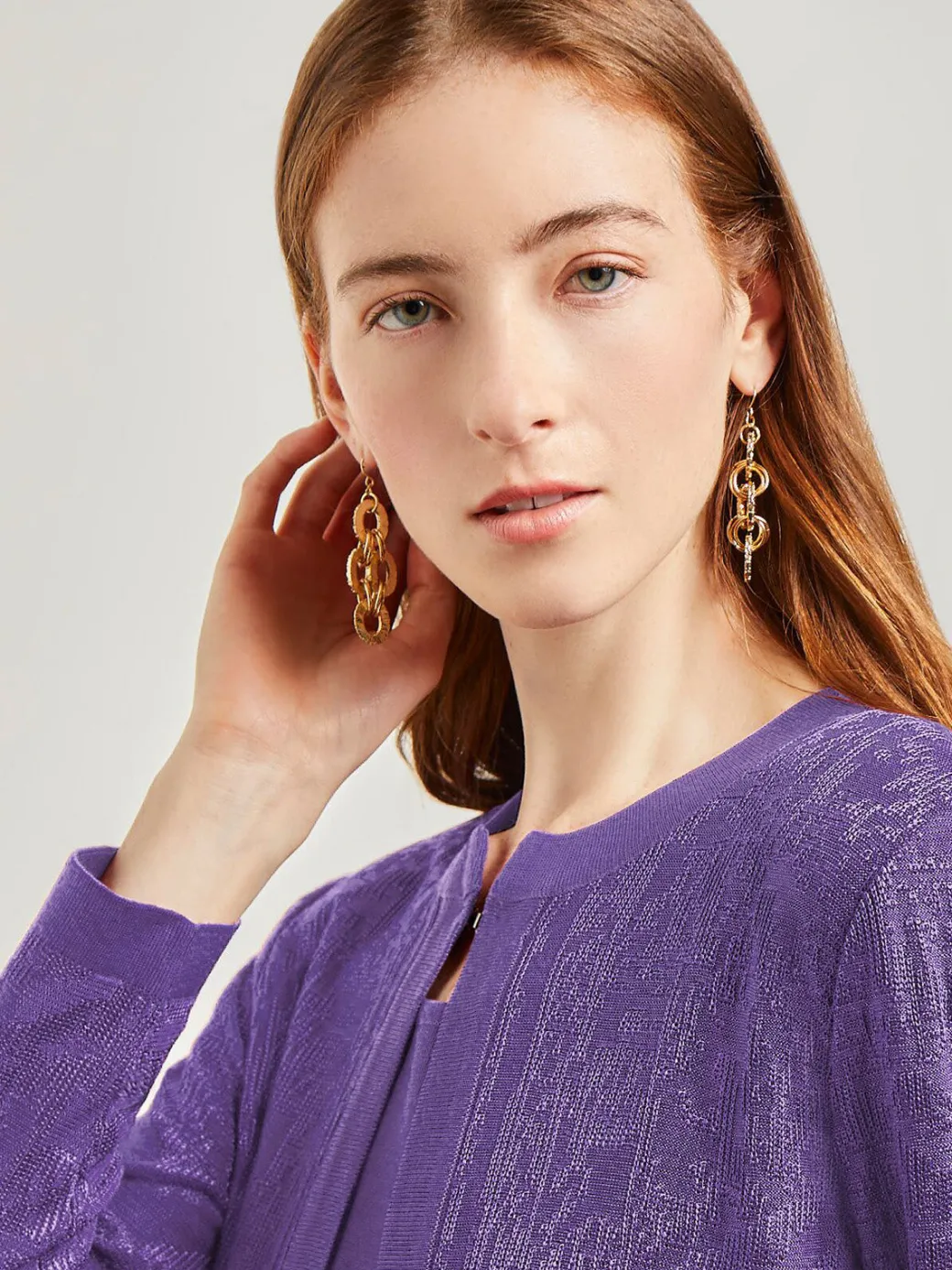 Heritage Fit Jewel Neck Jacquard Knit Jacket|Misook Discount