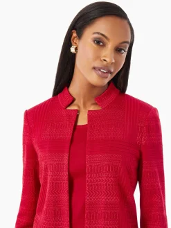 Heritage Fit Multi-Directional Pattern Knit Jacket|Misook Discount