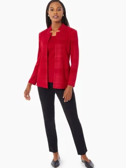 Heritage Fit Multi-Directional Pattern Knit Jacket|Misook Discount