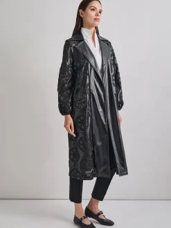 Heritage Fit Open Front Vegan Leather Jacket|Misook Clearance