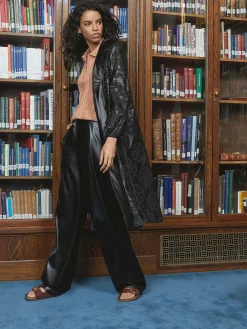 Heritage Fit Open Front Vegan Leather Jacket|Misook Clearance