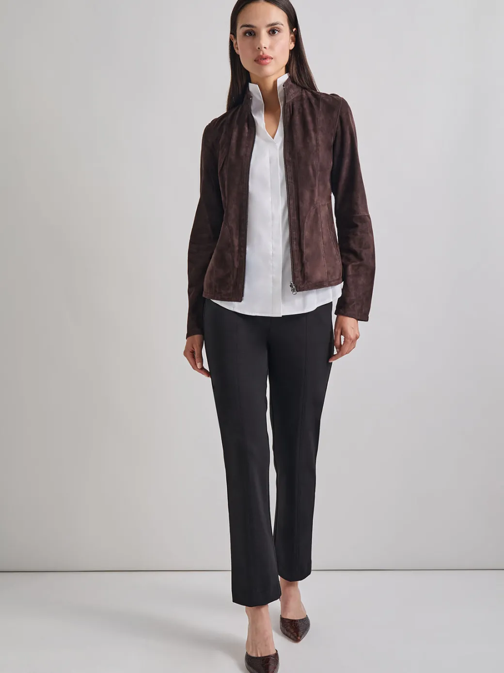 Heritage Fit Reversible Suede Leather Jacket|Misook Best