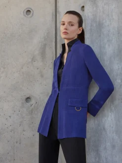 Inverted Notch Collar Tailored Knit Jacket|Misook Best