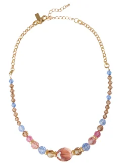 18K Matte Gold Plated Mixed Crystal Necklace|Misook Best