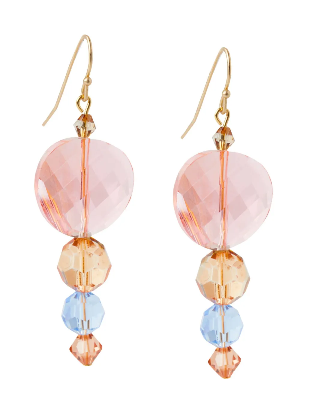 18K Matte Gold Plated Multi-colored Crystal Earrings|Misook Outlet