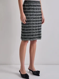 Knee-Length Tweed Knit Pencil Skirt|Misook Outlet
