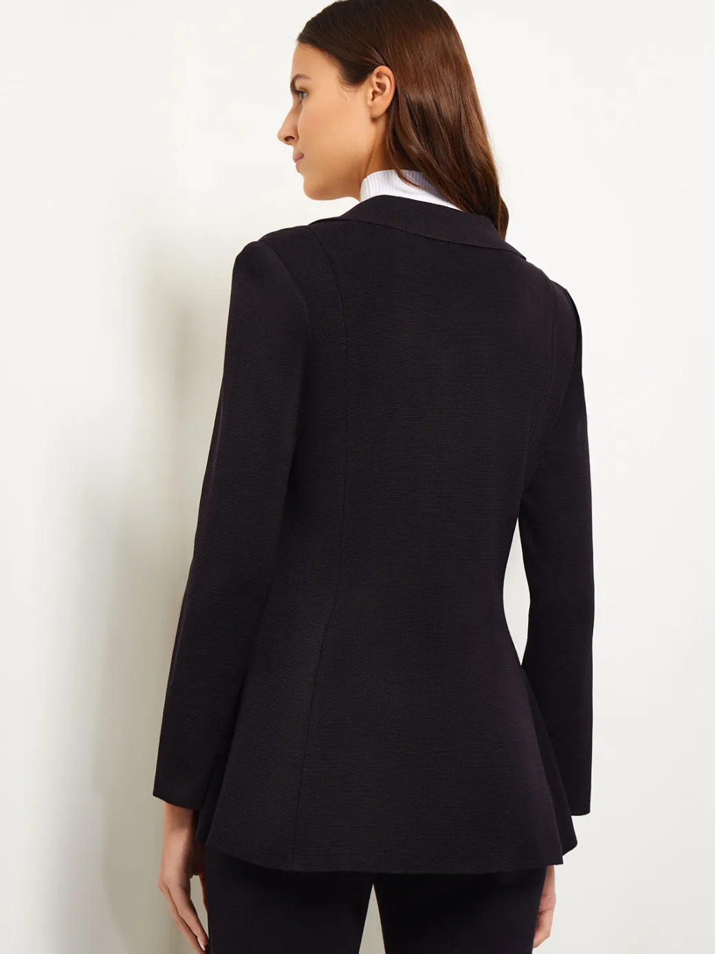 Lace Accent Tailored Knit Blazer|Misook Best