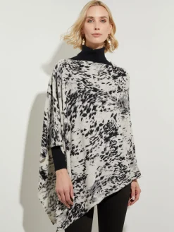 Leopard Print Cashmere Poncho|Misook Sale